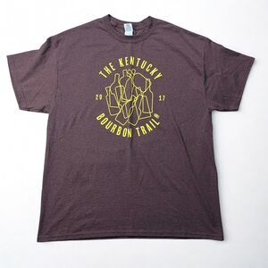 Gildan T Shirt Men XL Kentucky Bourbon Trail 2017 Heather Brown Graphic Tee
